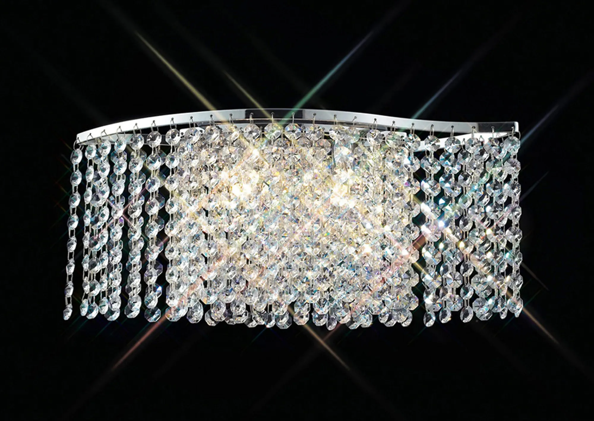 Fabio Crystal Wall Lights Diyas Flush Crystal Wall Lights